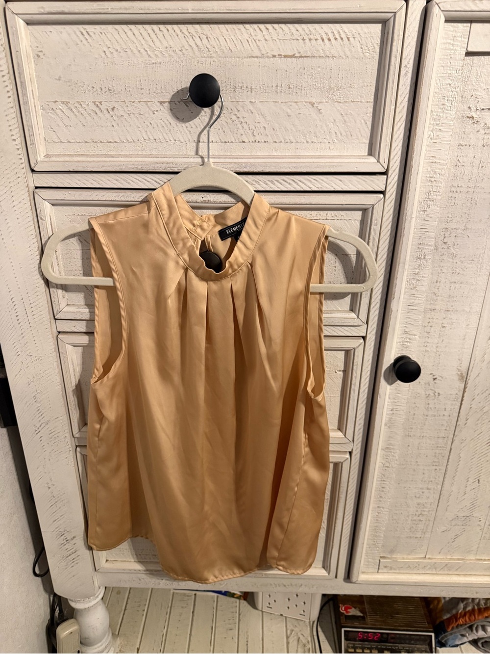 Elementz Sleeveless Mock-Neck Blouse in Peach